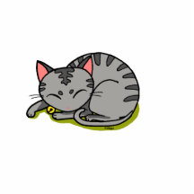 cute grey cat sleeping acrylic cut outs