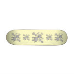 Cute Grey Cats. Cartoon on Cream. Skateboards