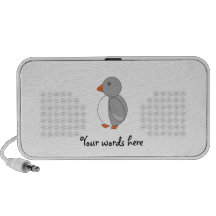Cute grey penguin PC speakers