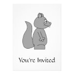 Cute Grey Squirrel Custom Invite