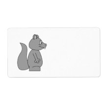 Cute Grey Squirrel Personalized Shipping Labels