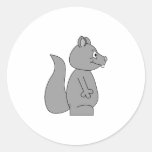 Cute Grey Squirrel Round Sticker