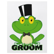 cute groom cartoon frog character full color flyer