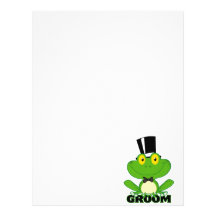 cute groom cartoon frog character letterhead
