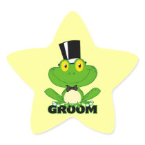 cute groom cartoon frog character stickers