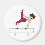 Cute Gymnast on Horse Sticker Fridge Magnets