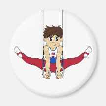 Cute Gymnast on Rings Magnet