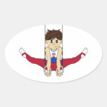 Cute Gymnast on Rings Sticker