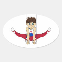 Cute Gymnast on Rings Sticker
