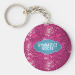 Cute Gymnastic Rocks Pink SPARKLE Keychain