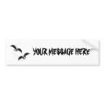 Cute Halloween Cartoon Bats With Moon Bumper Stickers