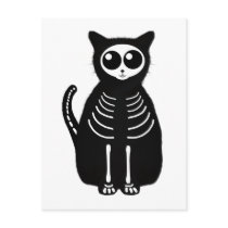 Cute Halloween Cartoon Cat Skeleton Post Cards