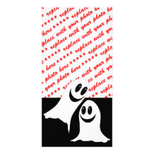Cute Halloween Cartoon Ghosts Picture Card