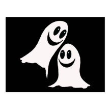 Cute Halloween Cartoon Ghosts Post Card