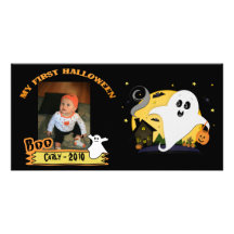 Cute Halloween Custom Photo Card