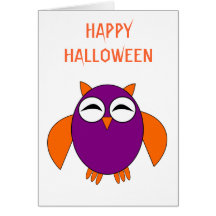 Cute Halloween Owl Custom Card