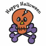 Cute Halloween Skull and Crossbones Embroidered embroidered shirts