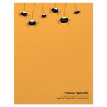 Cute Hanging Cartoon Spiders Halloween Letterhead