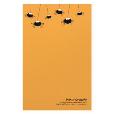 Cute Hanging Cartoon Spiders Halloween Stationery by LisaMarieDesign