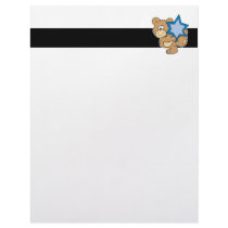 cute hanukkah teddy bear holding star of david customized letterhead