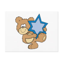 cute hanukkah teddy bear holding star of david post card