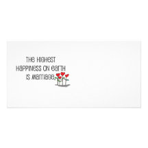 Cute, "Happiness is Marriage" quote Photo Card