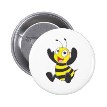 Cute Happy Baby Bee Arms Hands Up Waving Buttons