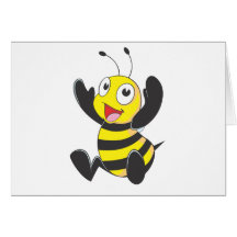 Cute Happy Baby Bee Arms Hands Up Waving Greeting Card