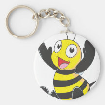 Cute Happy Baby Bee Arms Hands Up Waving Key Chains