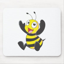 Cute Happy Baby Bee Arms Hands Up Waving Mouse Pad