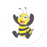 Cute Happy Baby Bee Arms Hands Up Waving stickers