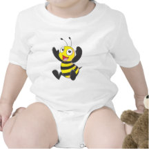 Cute Happy Baby Bee Arms Hands Up Waving Baby Bodysuit