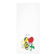 cute happy bee smelling rose customized rack card