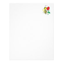 cute happy bee smelling rose personalized letterhead