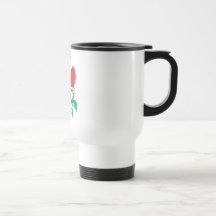 cute happy bee smelling rose mug
