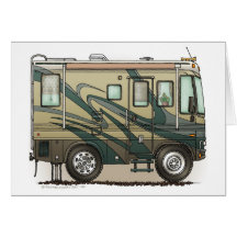 Cute Happy Camper Big RV Coach Motorhome Card