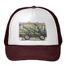 Cute Happy Camper Big RV Coach Motorhome Hats