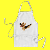 Cute Happy Cartoon German Shepherd Cooking Apron