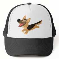 Cute Happy Cartoon German Shepherd Hat