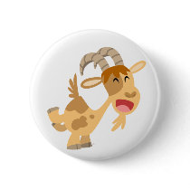 Cute Happy Cartoon Goat Buton Badge Pinback Buttons