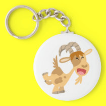 Cute Happy Cartoon Goat Keychain