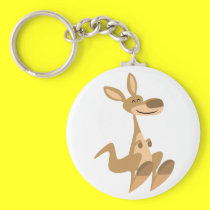 Cute Happy Cartoon Kangaroo  Keychain