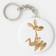 Cute Happy Cartoon Kangaroo  Keychain
