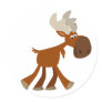 Cute Happy Cartoon Moose Sticker