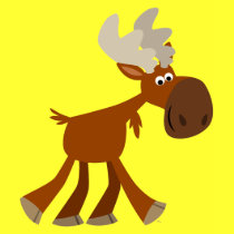 Cute Happy Cartoon Moose Women T-Shirt