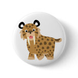 Cute Happy Cartoon Smilodon Button Badge