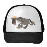 Cute Happy Cartoon Wildebeest Hat hats
