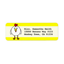 Cute Happy Chicken Return Address Labels