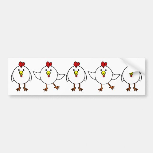 Cute Happy Chickens Bumper Sticker