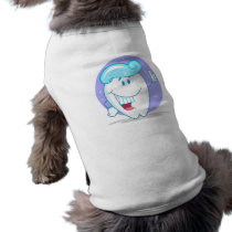 cute happy clean sparkling tooth cartoon character pet tshirt